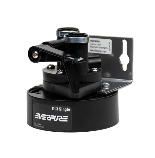 Everpure EV925831 QL3 Water Filter Head Assembly with Shut Off Valve and Bracket