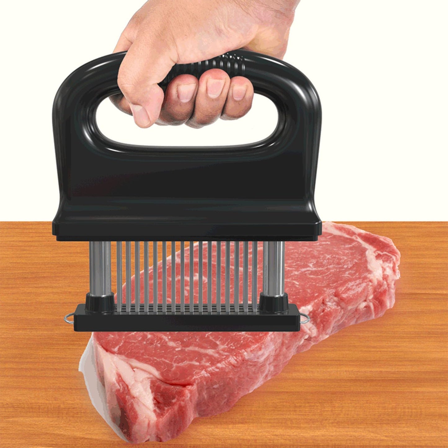 HRZLITAY Meat Tenderizer, with 48 Stainless Steel Ultra Sharp Needle Blades, Hand Held Meat Tenderizer Needle, Kitchen Cooking Tool Best Makes Steak & Chicken Tender - No More Hammer, Meat Pounder