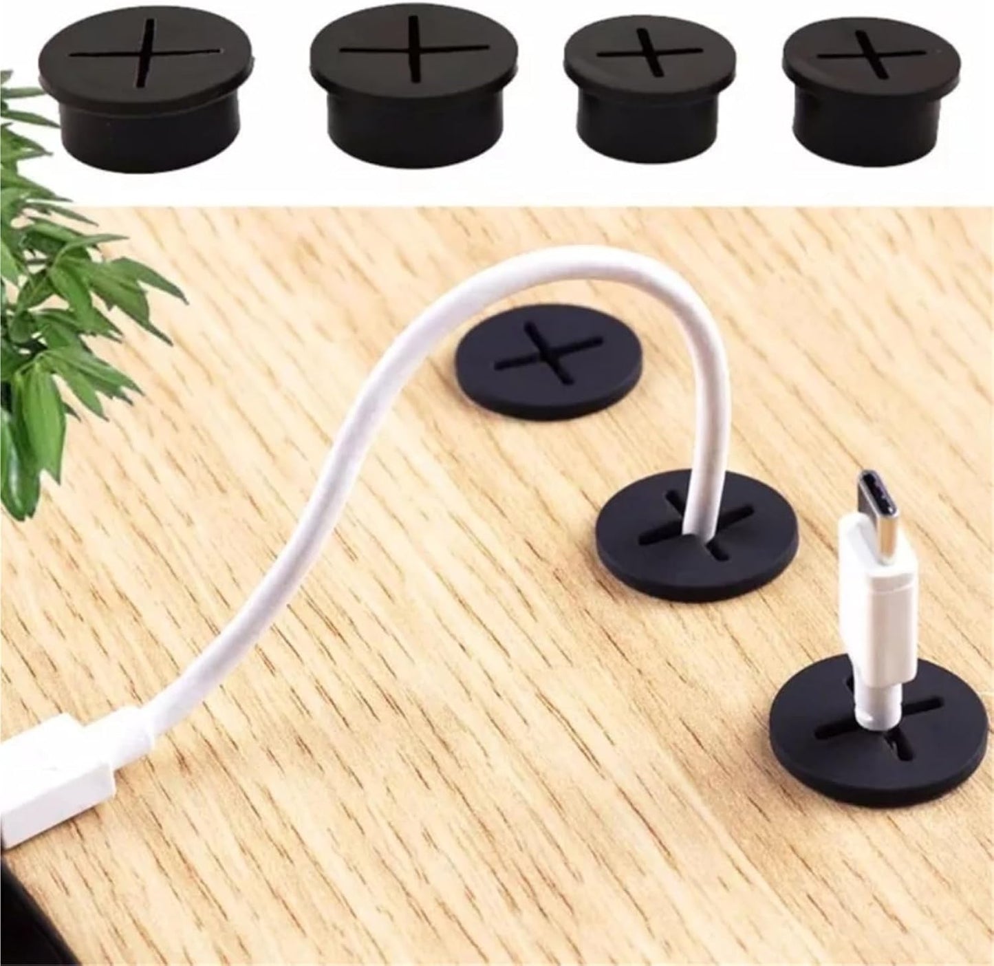 CHYLMAPHEN Grommet Grommets Organizer(White,6PCS_25MM) Round Cable Cord Table TV Console Hole Cover Wire Organizer