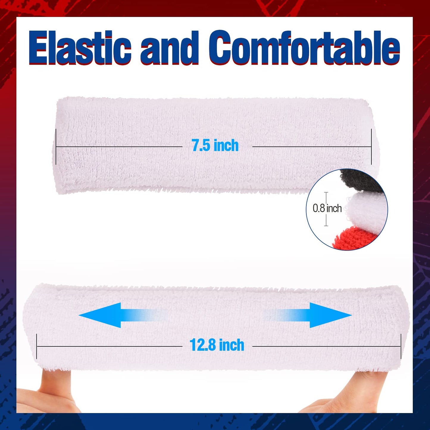 Towel Headband Fashion Sweatbands Sports Headband Soft Organic Cotton Outdoor Head Sweat Band for Men & Women Yoga Exercise