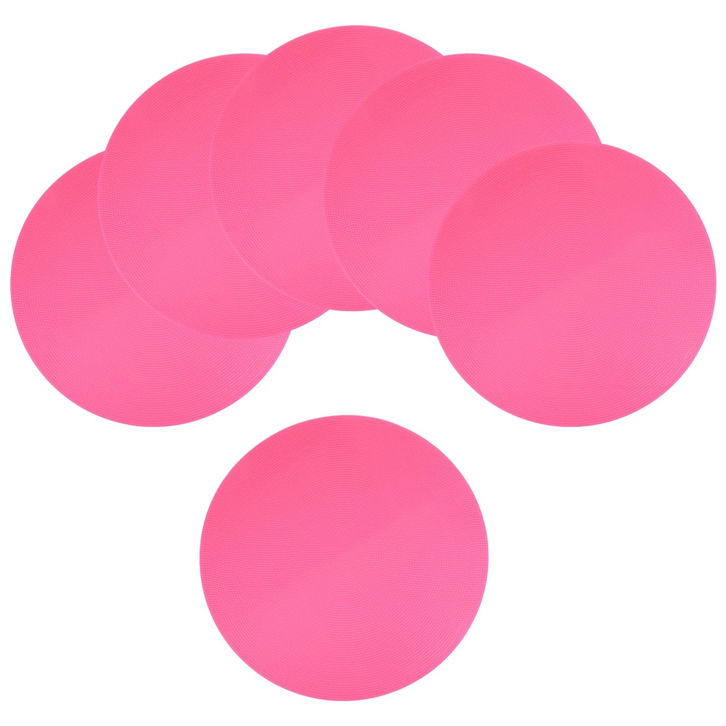 YELARXI Spot Markers for Agility Dot, Non-Slip Poly Spots Floor Dots Flat Field Soccer Training Equipment 12 in & 6 Pcs & Pink -Fitting for (Gym/Sports/Training/PE Games/Dance)
