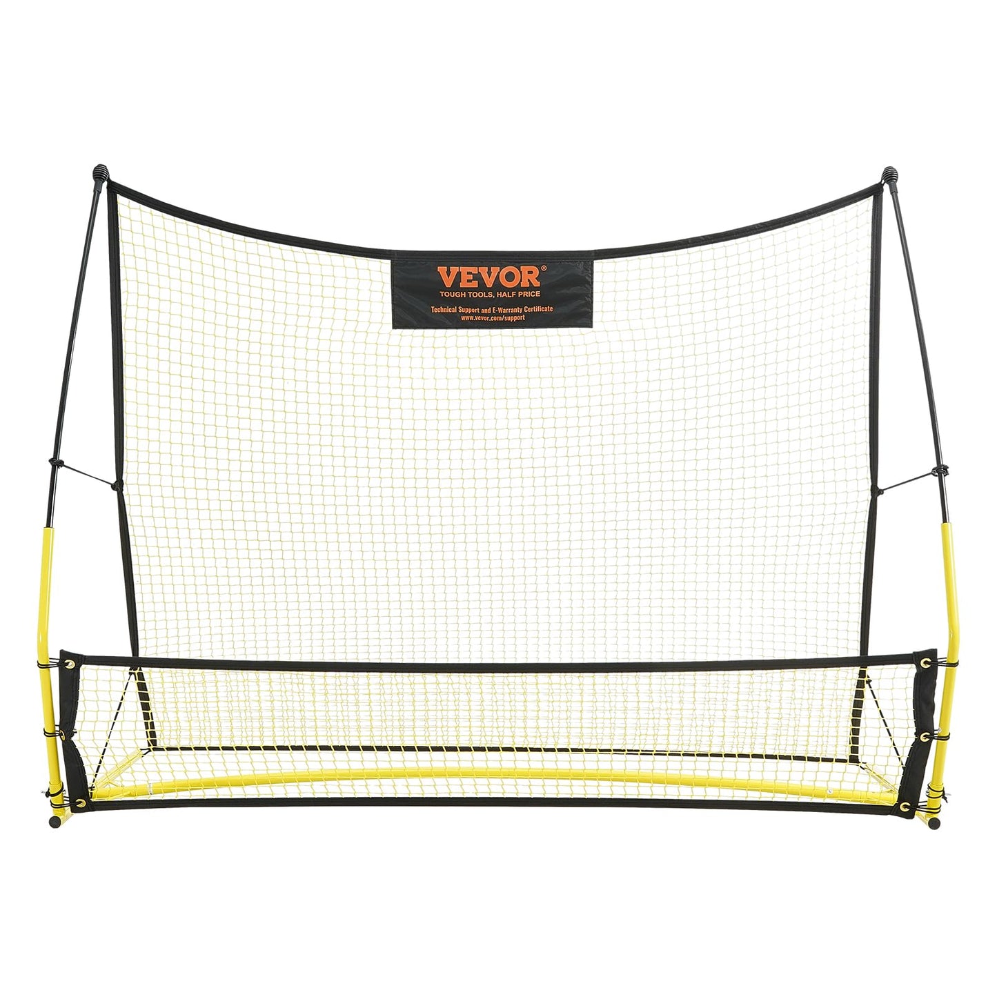 VEVOR Soccer Trainer, 2-in-1 Portable Soccer Rebounder Net, 71"x40" Iron Soccer Practice Equipment, Sports Football Rebounder Wall with Portable Bag, Perfect for Team Solo Training, Passing, Volley