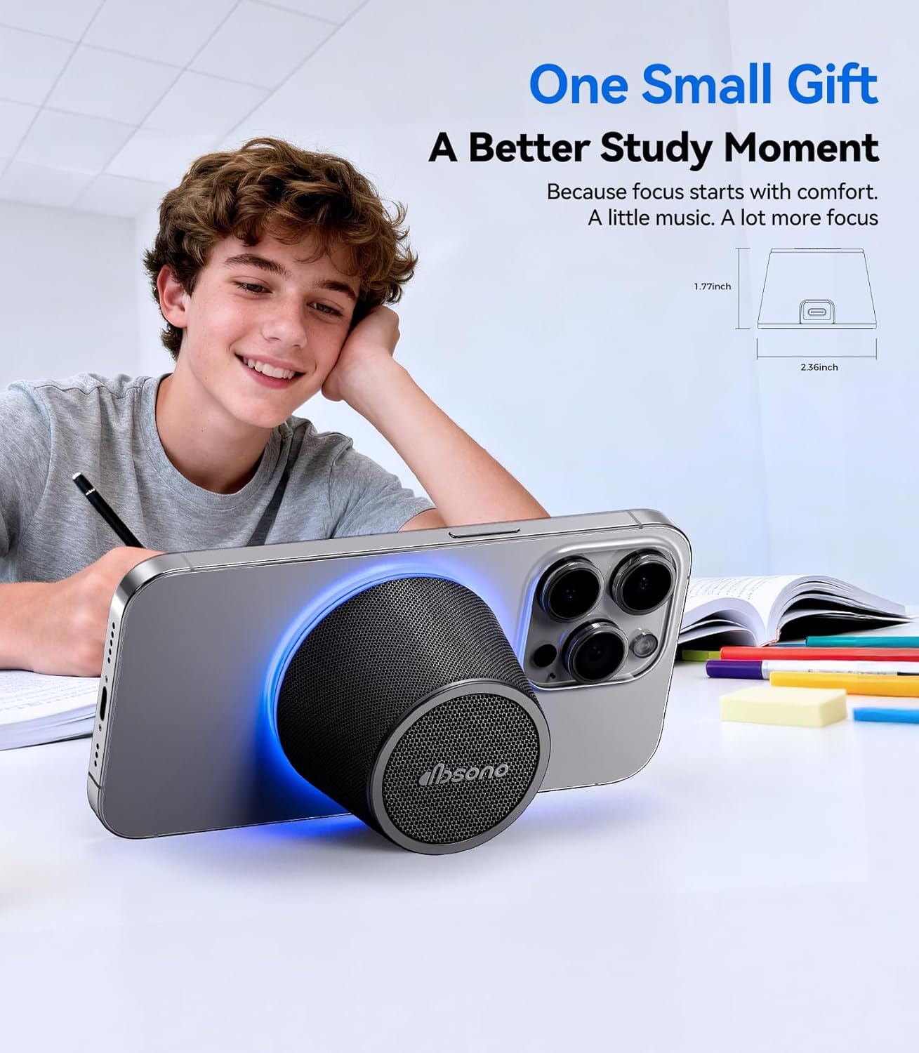 dbsono 3-in-1 Small Portable Bluetooth Speaker - Mother's Day & Graduation Gifts, Magnetic Phone Stand Speaker