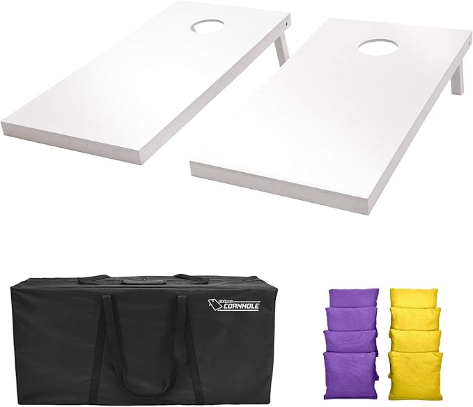 GoSports 4 ft x 2 ft Regulation Size Wooden Cornhole Boards Set - Includes Carrying Case and Over 100 Optional Bean Bag Colors