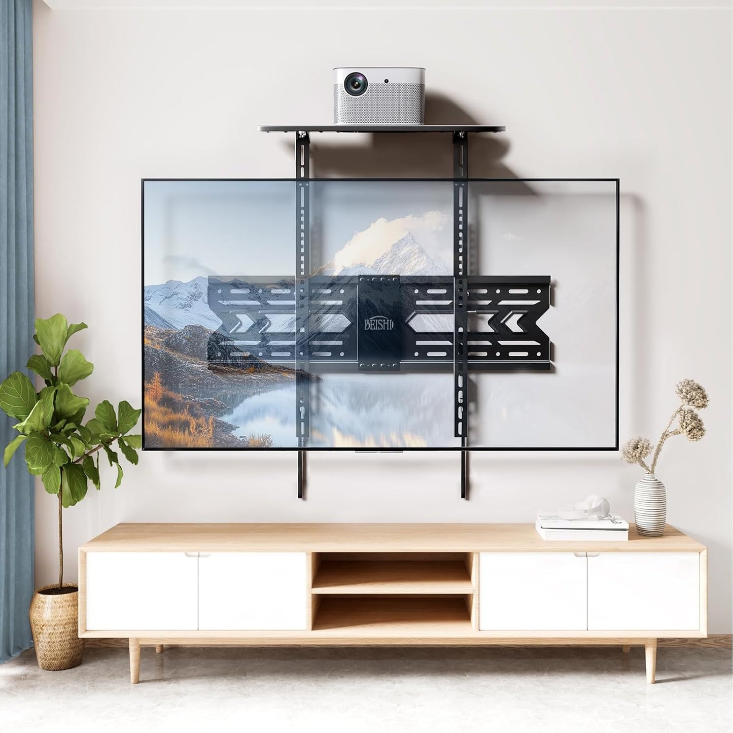 CABTE 22 lbs, Soundbar Mount with Adjustable Height, Sound bar Mount up to Soundbar Mount Under TV or Above TV