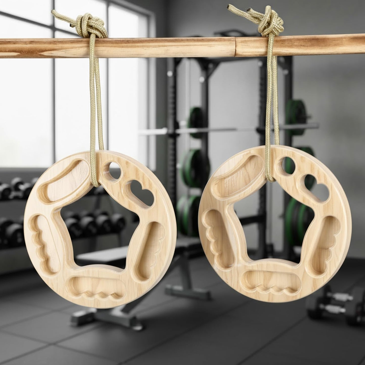 JolliLudo Hangboard Rock Climbing for Climbing Home Training Finger Strengthener, Pull-up Grip Arm Training Portable Finger Board Rock Holds Indoor and Outdoor(Round)