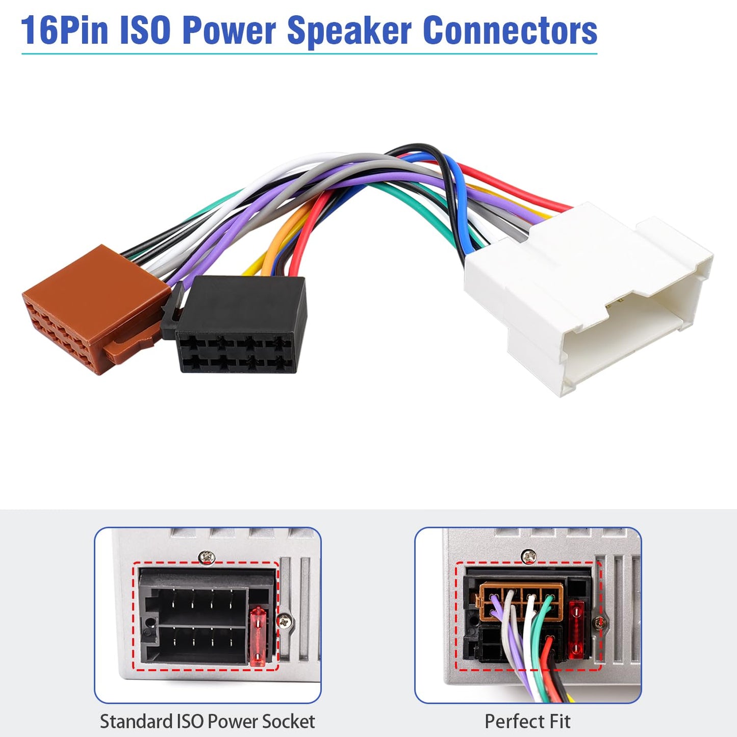 Connector,16Pin Radio Wiring Harness for Hyundai Stereo Car Radio Wire Harness Adapter Compatible with Elantra Sonata