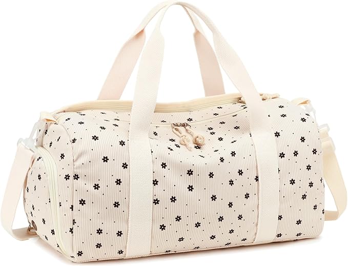Duffle Bag for Gym Sports Women Girls Workout Travel Bag Weekender with Shoe Compartment and Wet Pocket