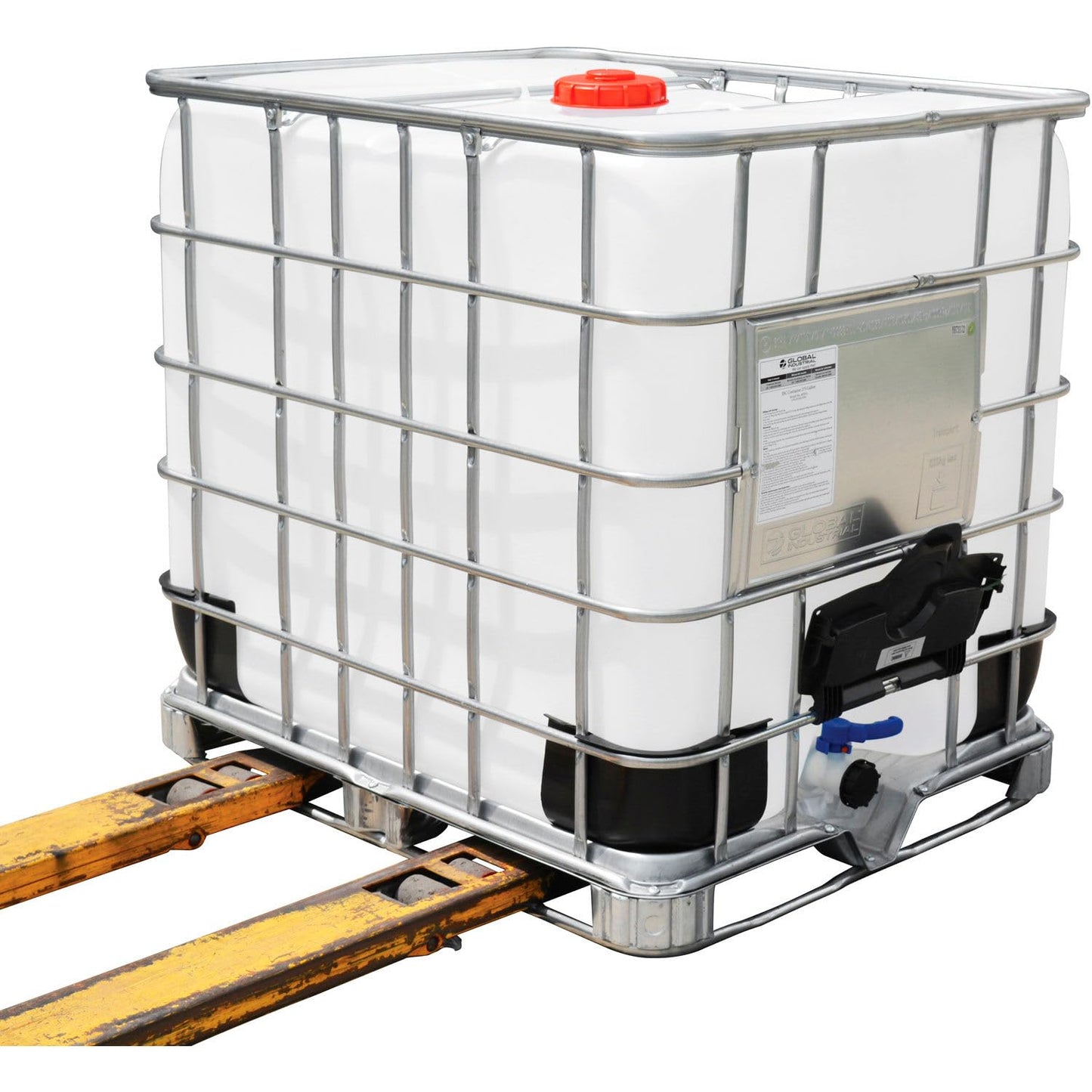 Global Industrial IBC Container 275 Gallon UN Approved, Corrosion-Resistant Composite Metal Pallet Base, for Hazardous and Non-Hazardous Liquid Transportation, 47-1/2"L x 39-1/2"W x 45-1/2"H
