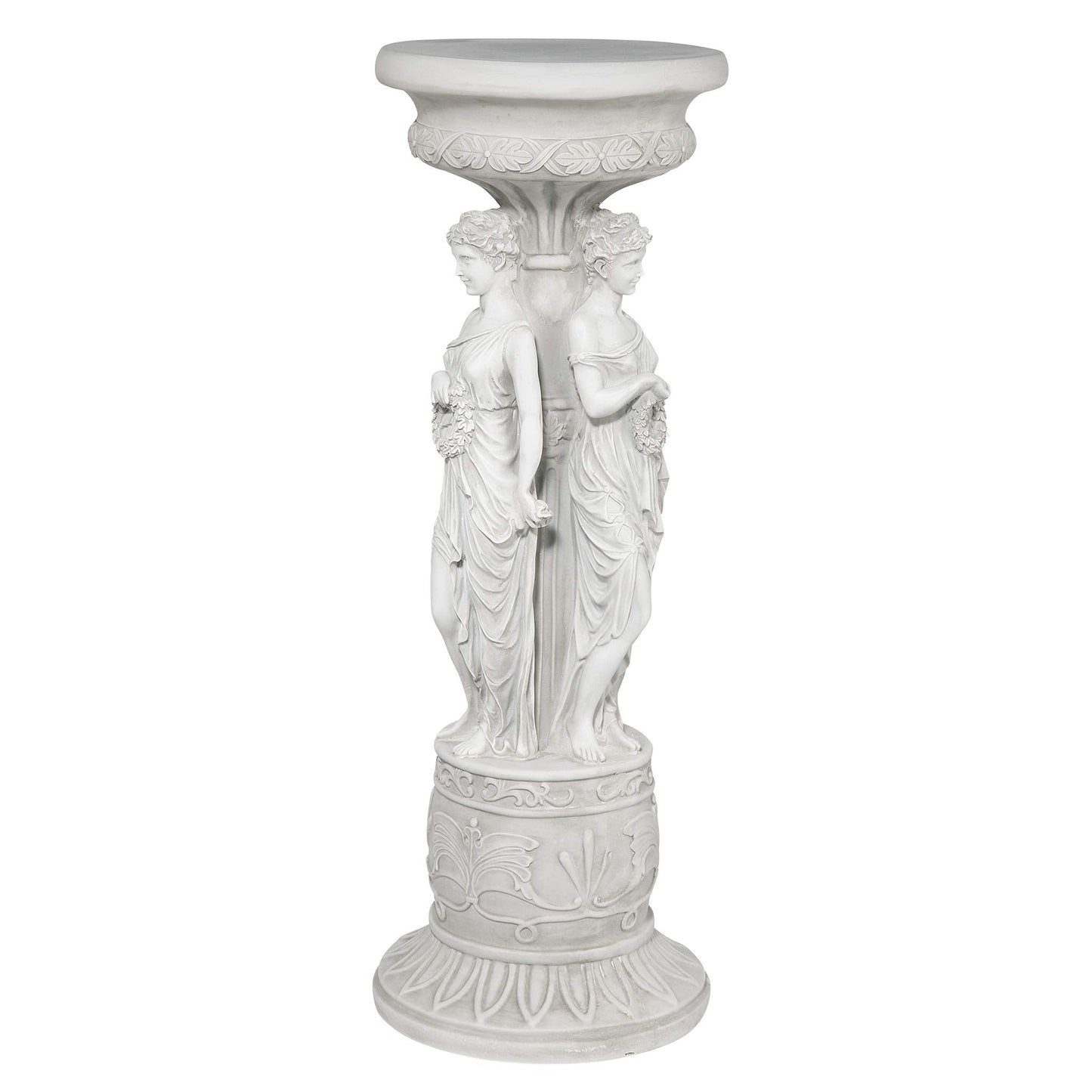 Design Toscano KY992 Chatsworth Manor Neoclassical Pedestal Column Plant Stand, Antique Stone