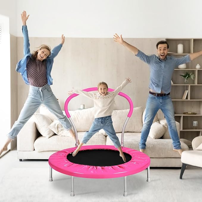 Mini Trampoline for Kids, Indoor Toddler Trampoline with Handle, Child Small Rebounder Trampoline for Indoor and Outdoor Use