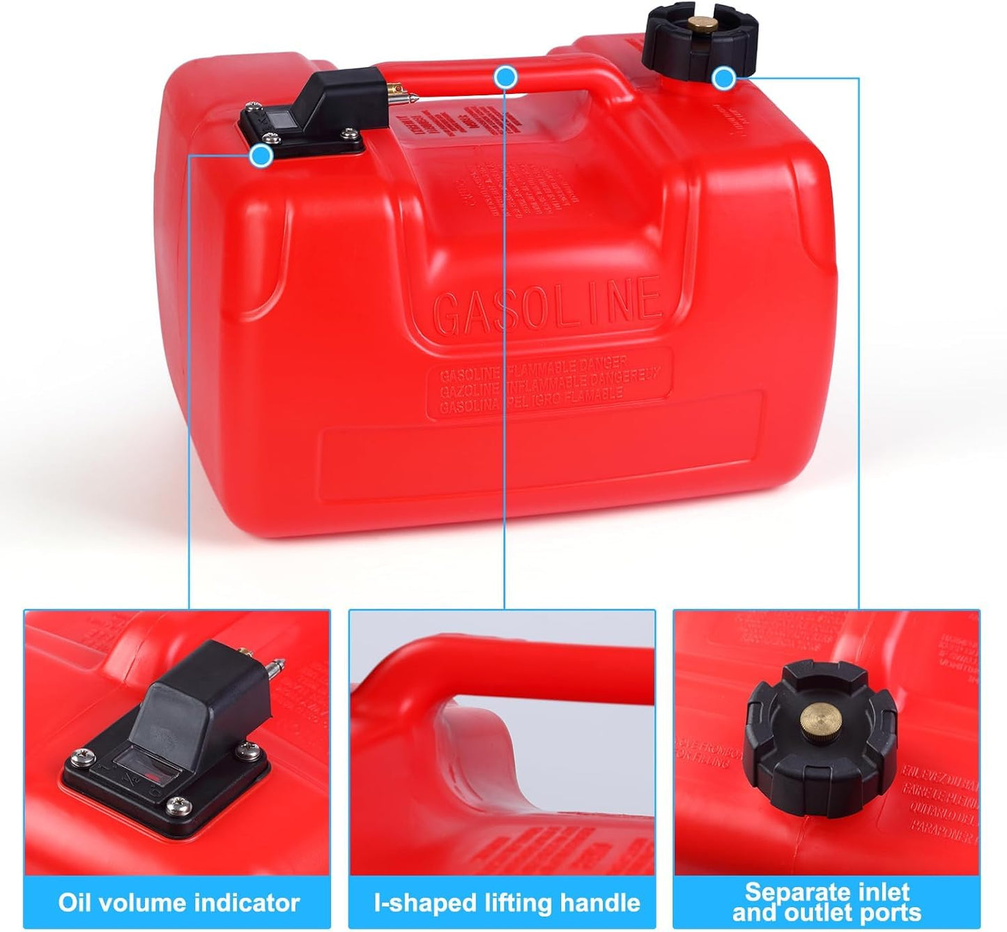 EPA-Compliant 3 Gallon Marine Tank – Leak-Resistant Portable Storage for Boating, Outboard Motors & Outdoor Power Equipment