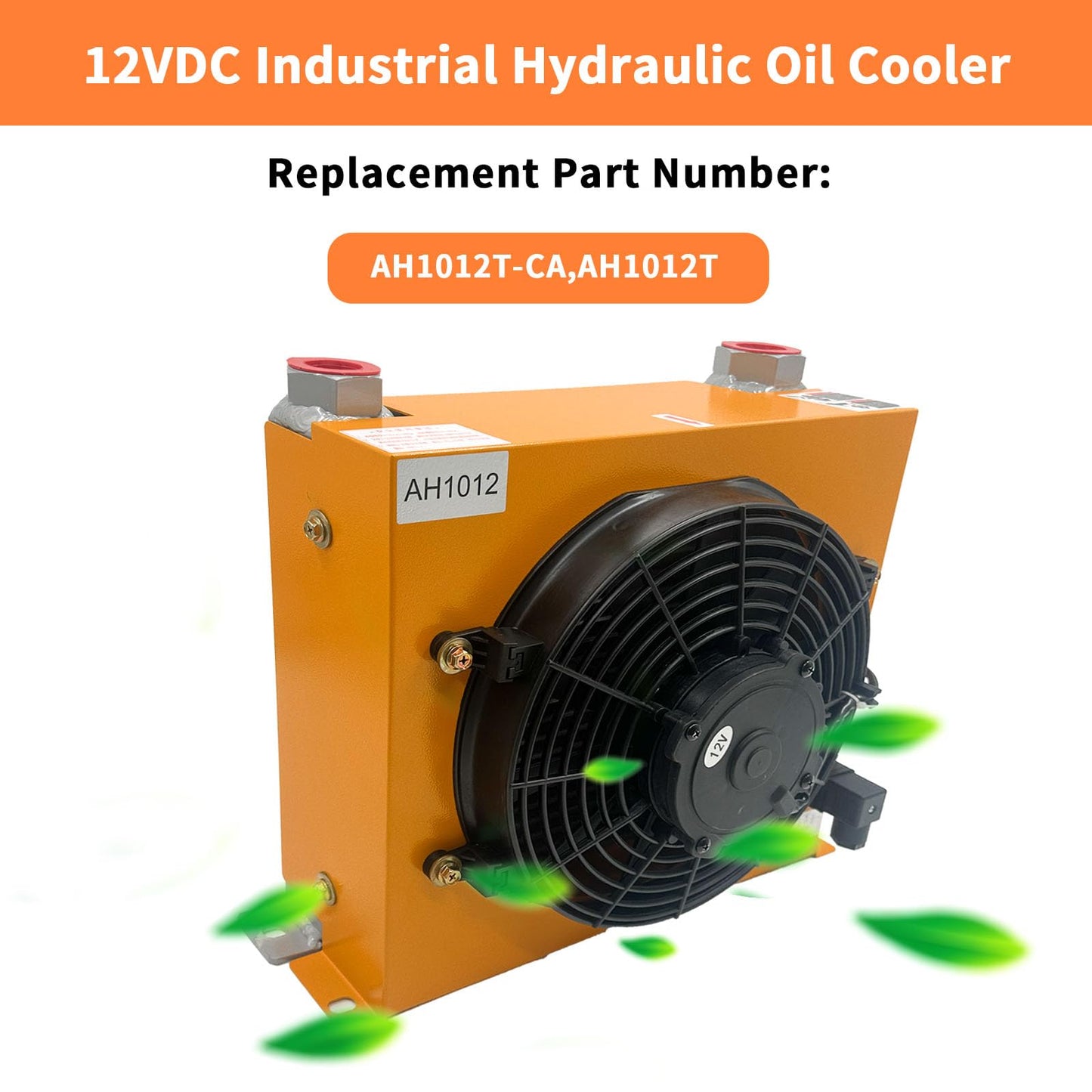 AH1012T-CA 12VDC Industrial Hydraulic Oil Cooler 120W 100L/Min Flow Fan Radiator, Low Noise and Power Usage, for Engineering Machinery Replace # AH1012T