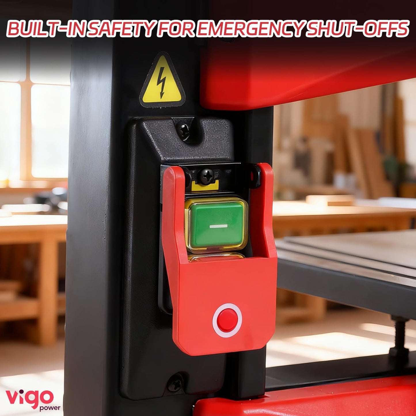VIGO POWER 9-Inch Benchtop Band Saw for Woodworking, Portable Bandsaw, 2.8A Induction Motor, Dual-Speed 1700/2500 FPM, 12x12" Aluminum Tilting Table 0-45°, Miter Gauge & Dust Port, DIY