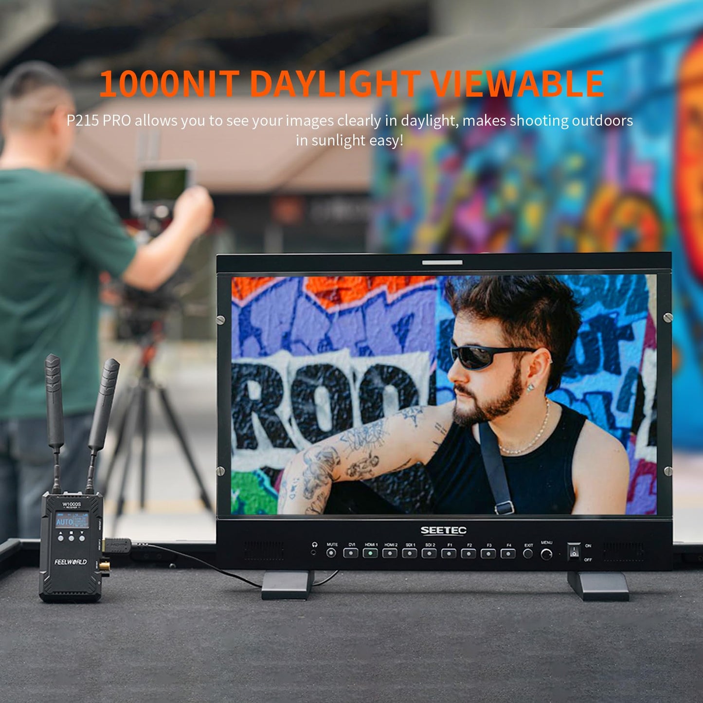 SEETEC P215 PRO 21.5" 1000nit Broadcast Director Production Monitor with LUT Waveform HDR, 3G SDI HDMI Input Output, HDMI Support 4K 60