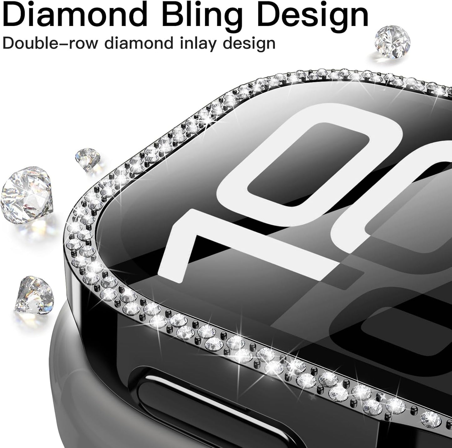 11/10 42mm, 2 Pack JETech Bling Diamond Case with Screen Protector for Apple Watch Series Overall Protective Cover