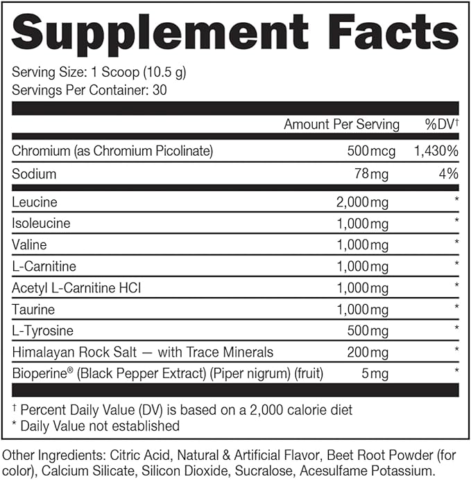 Bucked Up- BCAA RACKED??Branch Chained Amino Acids | L-Carnitine, Acetyl L-Carnitine, GBB | Post Workout Recovery, Protein Synthesis, Lean Muscle BCAAs That You Can Feel! 30 Servings (Blood Raz)