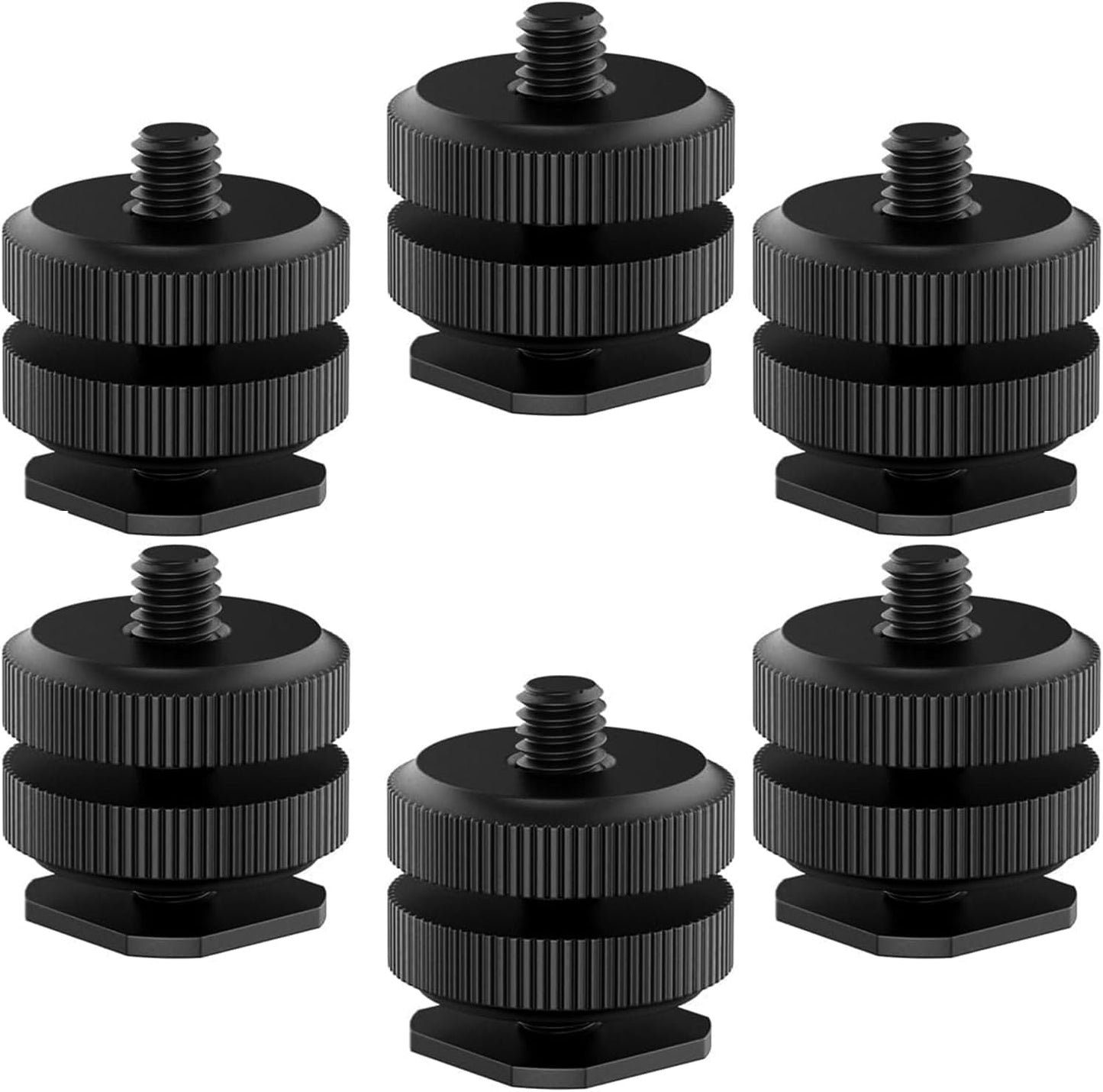 EszkozTA Mount(6 Pack) 1/4"-20 Camera Hot Shoe to Tripod Screw Adapter Flash Shoe Mount for DSLR Camera Rig
