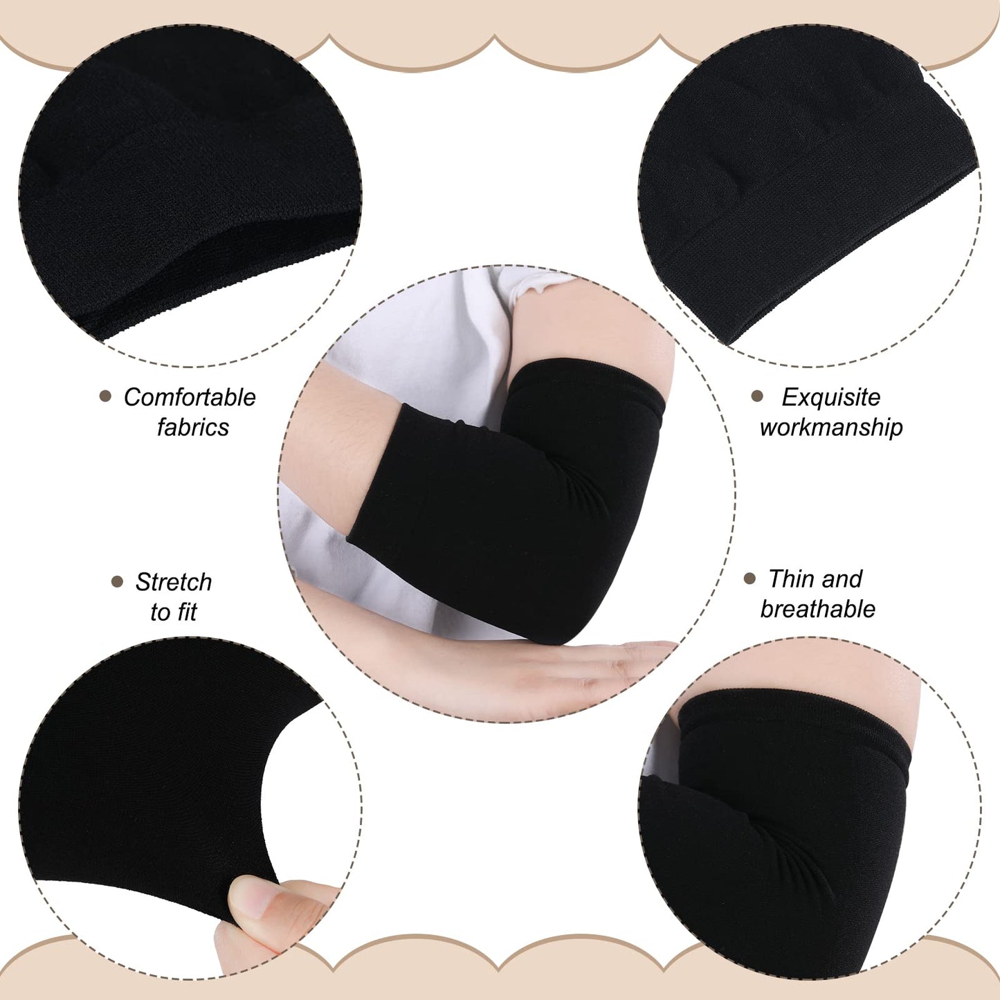 Vicenpal 2 Pairs Tattoo Cover up Sleeve Forearm Arm Sleeves for Women Men Compression Tattoo Upper Arm Cover(Black)