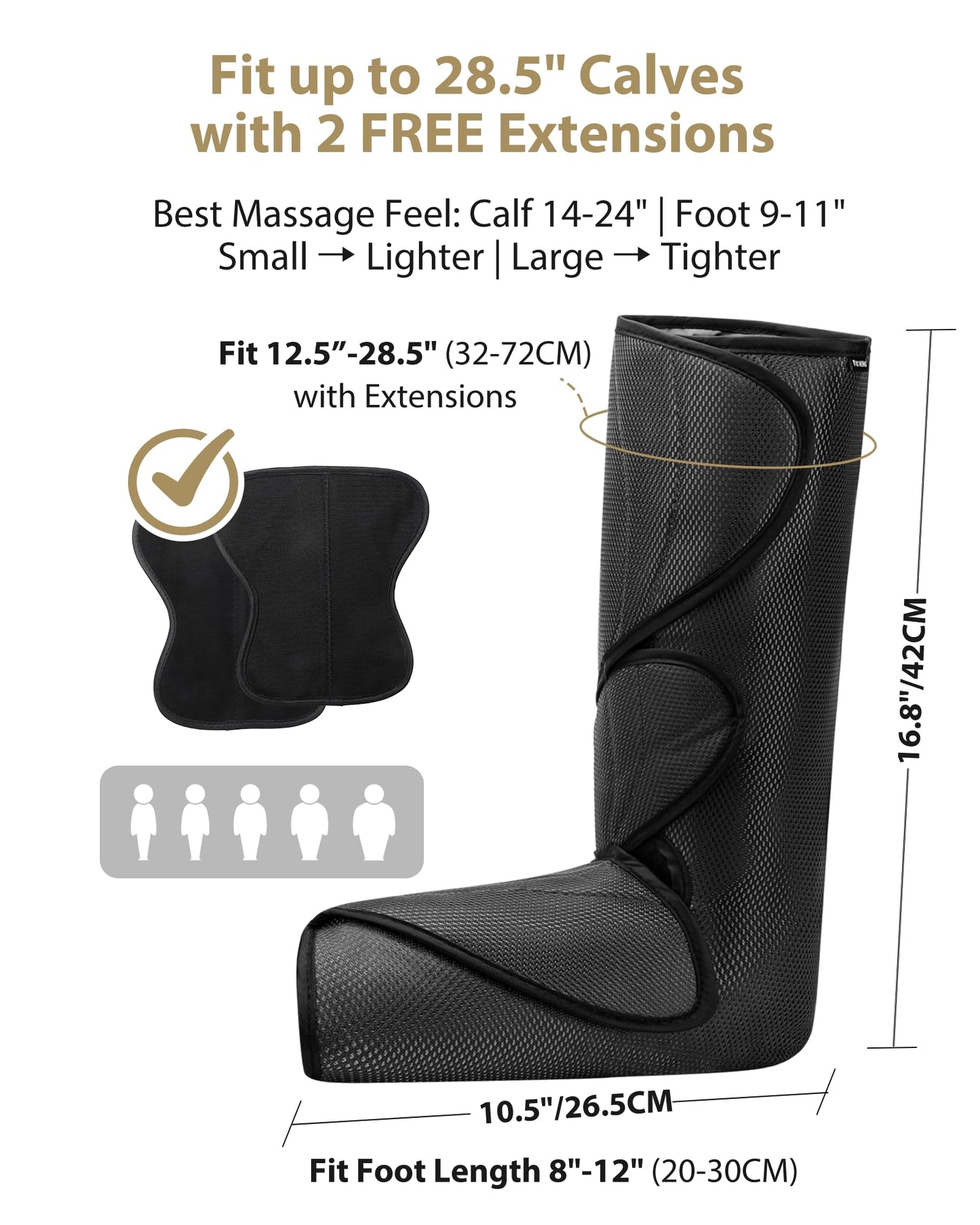 FIT KING Leg Massager for Circulation and Pain Relief, Air Compression Leg and Foot Massager to Relieve Pain Swelling Edema with 2 Size Extensions- Great Gift for Wife Mom and Friend