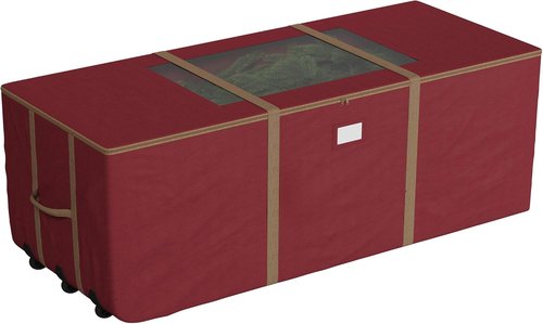 Elf Stor Rolling Christmas Tree Storage Bag - Heavy-Duty for 12FT Artificial Trees | Red Seasonal Décor Solution