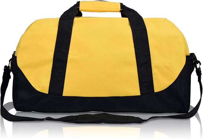DALIX 18" Two Tone Duffle Bag Medium Black Red Blue Gold Pink Purple Gray