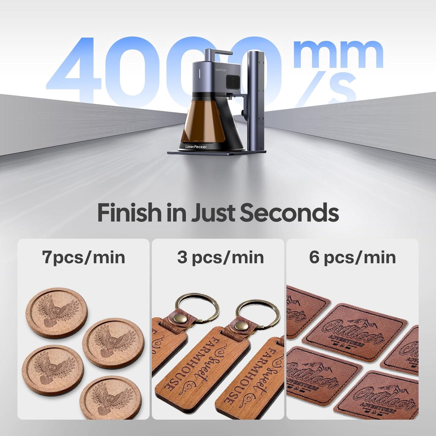 LaserPecker LP2 Plus SpinTrack Bundle, 10W Diode Laser Engraver with Versatile Electric Roller, Portable Laser Engraving Cutter Machine for Wood, Leather, Acrylic, Coated Metal and etc.
