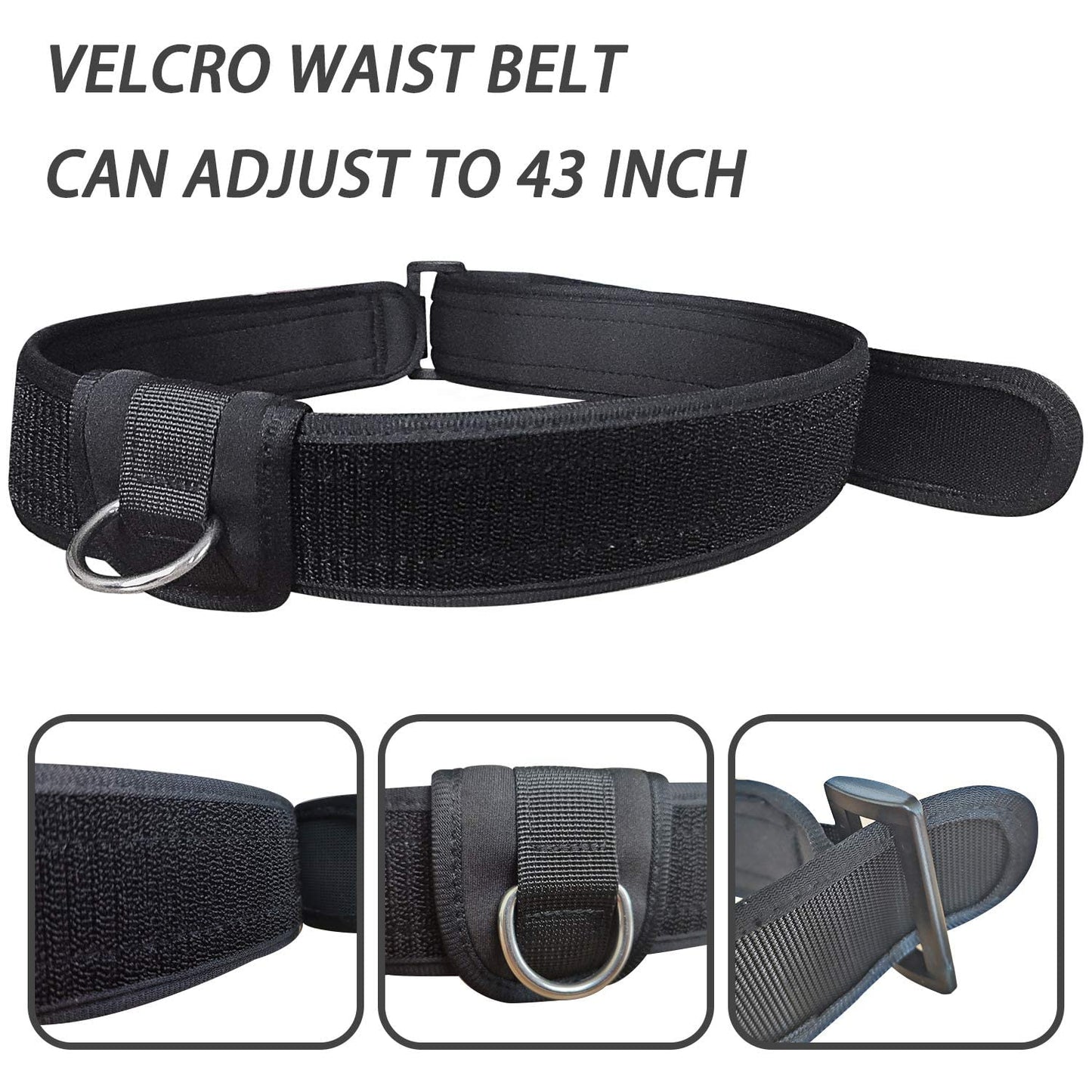 UCEDER Swim Belt Swim Training Belt with 2.2M Bungee Cord Adjustable Swim Tether for Swim in Place Swimming Pool Trainer Belt for Stationary Harness Aquatic Resistance Water Exercise (Black)