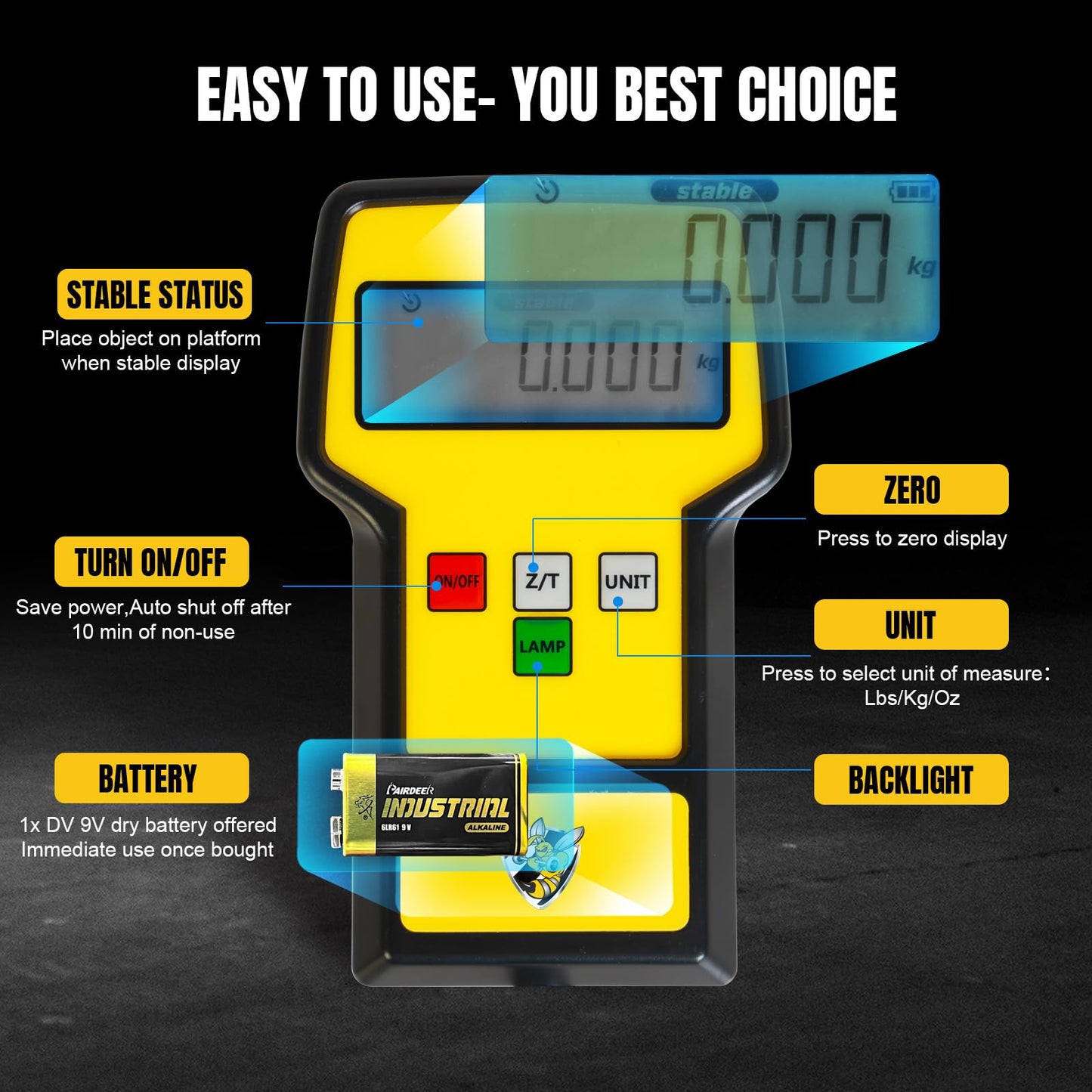 220 LBS HVAC Freon Scale High Precision Charging Refrigerant Scale Weight Scale with Portable Case for All Refrigerant Recovery Tanks