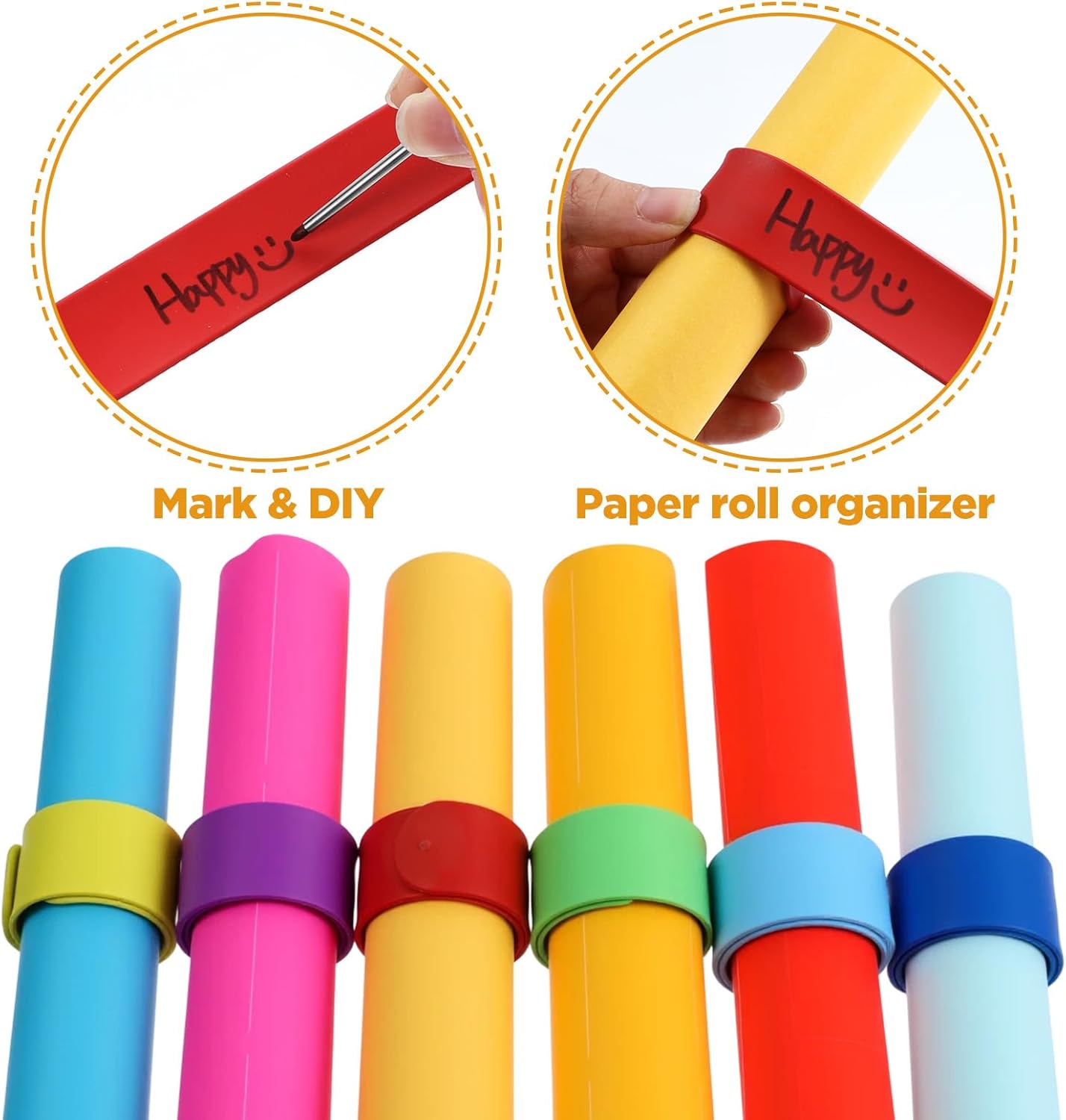 Skiennix Silicone Wrapping Paper Roll Holder Clips - 36 Pcs in 12 Vibrant Colors, Steel-Reinforced Design for Crafts & Gifts