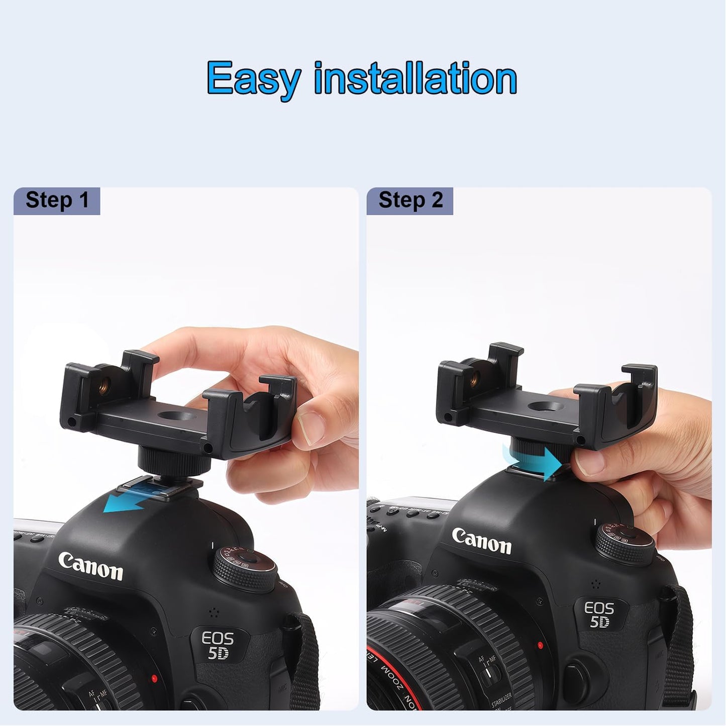 2 Suptig Adjustable Power Bank Holder with Cold Shoe Mount for Camera Rig, Phone Mount.