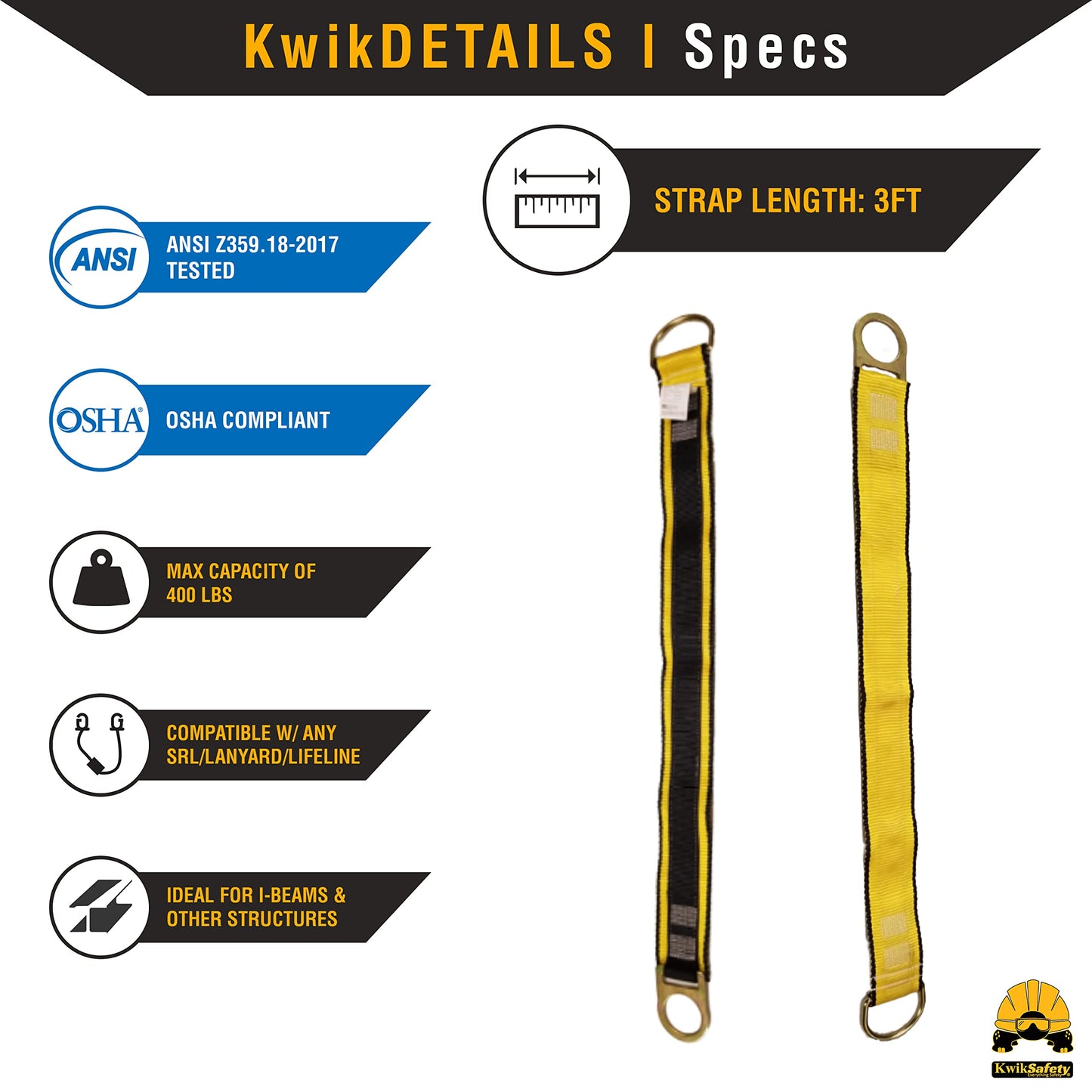 KwikSafety - Charlotte, NC - Python [KIT] Safety Lanyard + Safety Harness & Anchor/OSHA ANSI Fall Protection External Shock Absorber Construction Arborist Roofing Snap Rebar Hook Connector
