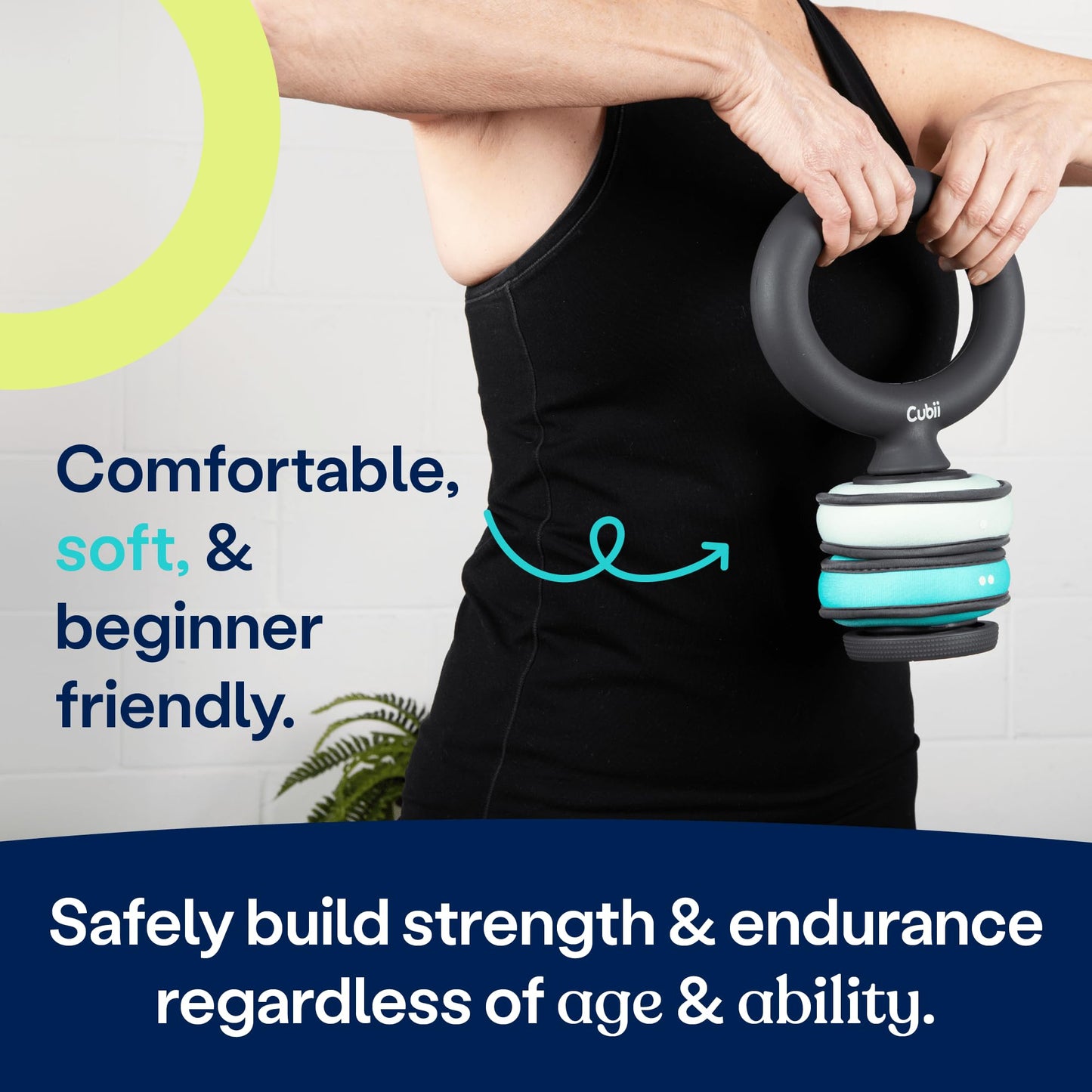 Cubii Build Adjustable Kettlebell Set - Includes Two Cubii SoftRings Removable Interchangeable Soft Weights