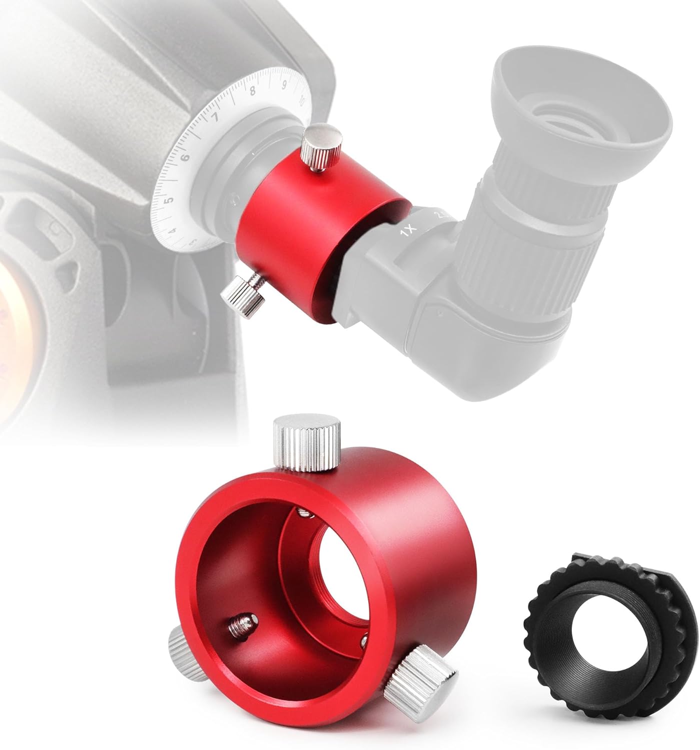 Astromania Common Polar Scope Metal Adapter for Right Angle Viewfinder - Mount Angled Finder on Polar Finder of Most