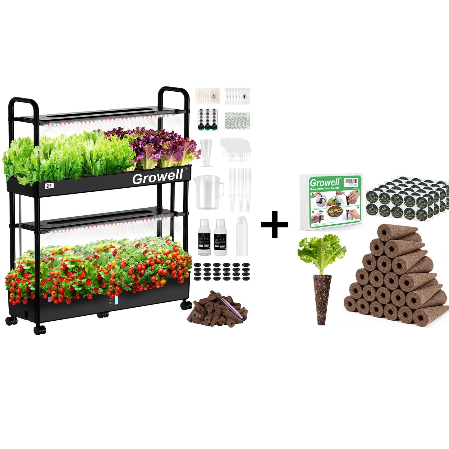 60 Pods Hydroponics Growing System Kit & 120 Pcs Hydroponic Pods Kit