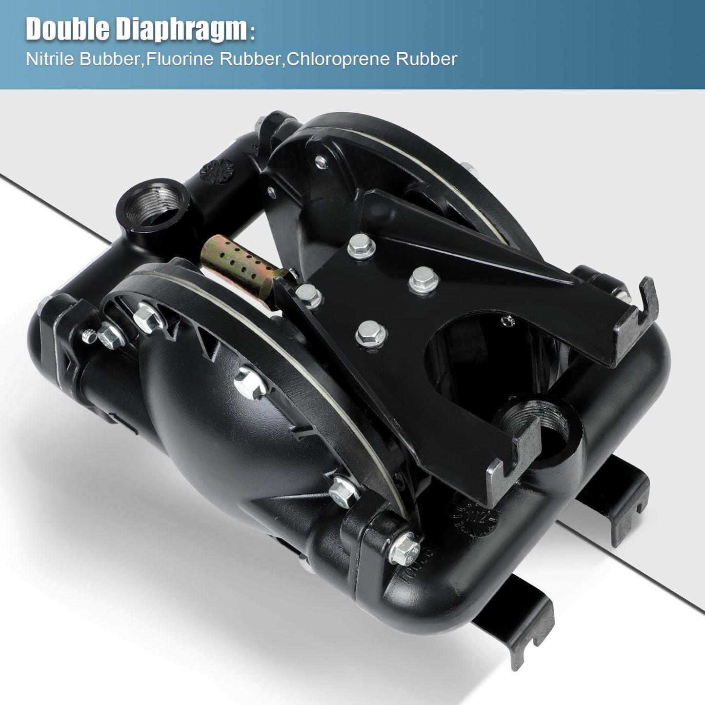 Air-Operated Double Diaphragm Pump For Environmental Protection Drainage Construction Petroleum Chemical Pharmaceutical Electric Power (Black, 1 Inlet Outlet)