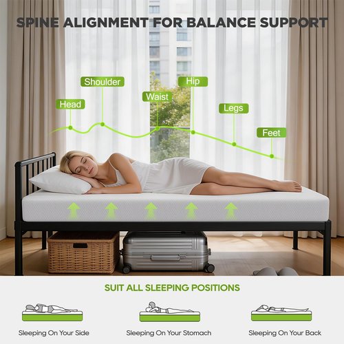 FDW 6-Inch Twin Mattress - Medium Firm Support, Breathable Foam & Washable Zipper Cover | CertiPUR-US Certified