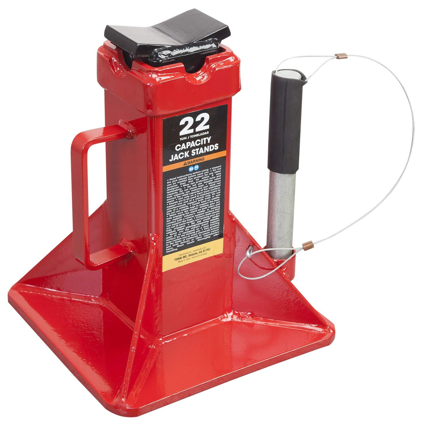 Big RED 22 Ton Car Jack Stands, Heavy Duty Pin Type Professional Car Jack Stand with Lock, Fit for Supporting Trucks, Trailers and Equipment, Red, 1 Pair