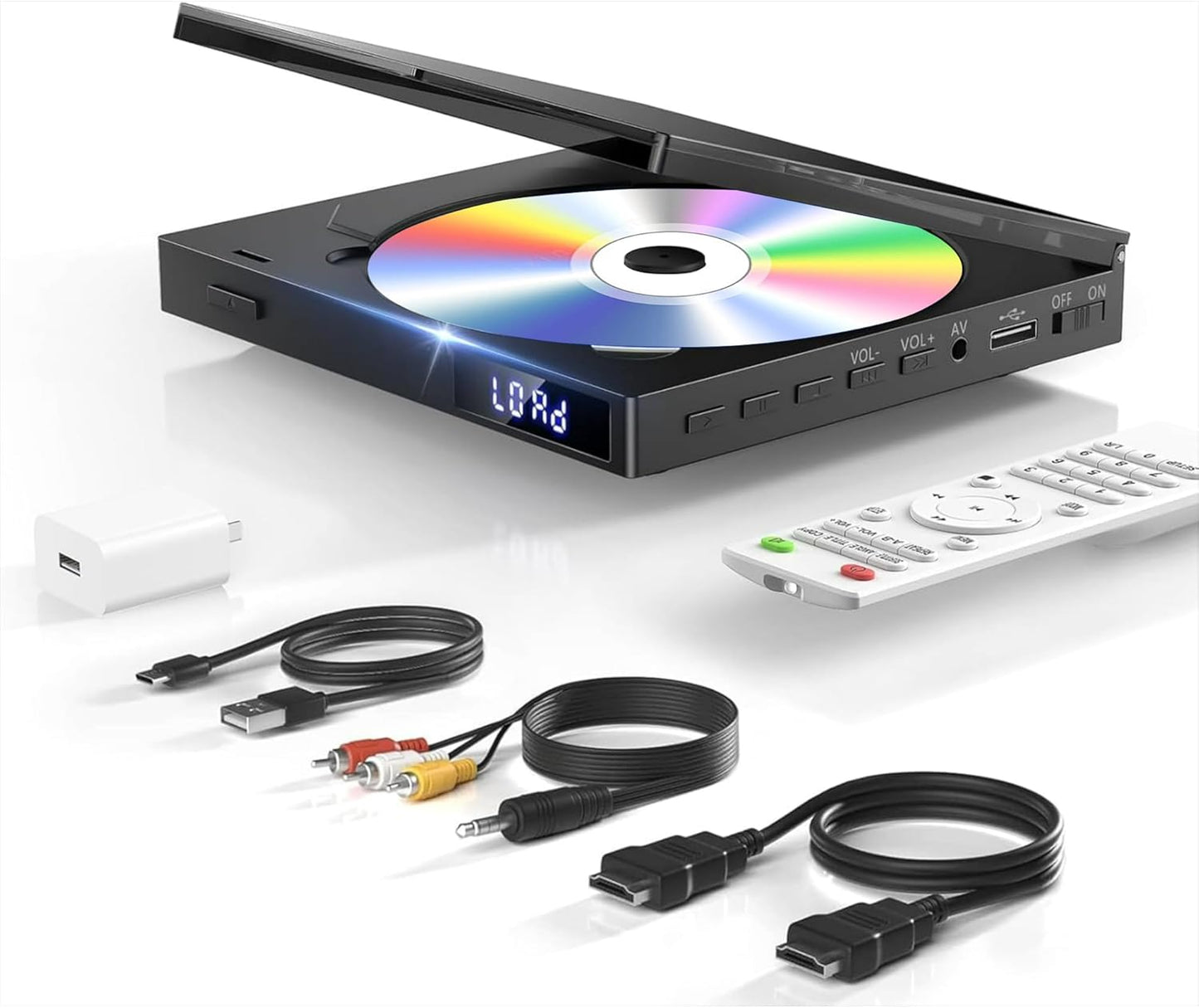 SHIWAKOTO 1080P HD Mini DVD Players for TV, All Region Free DVD Player, Supports HDMI/RCA/USB/AUX, Memory Playback