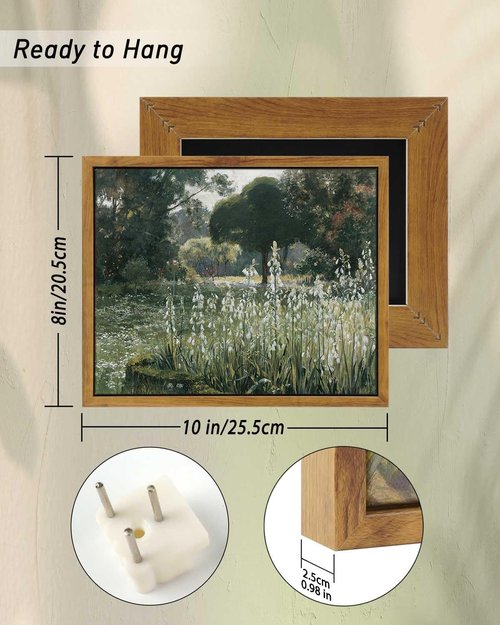 InSimSea Meadow Flowers Wall Art Print - Framed Canvas Decor for Home Office | 8x10in