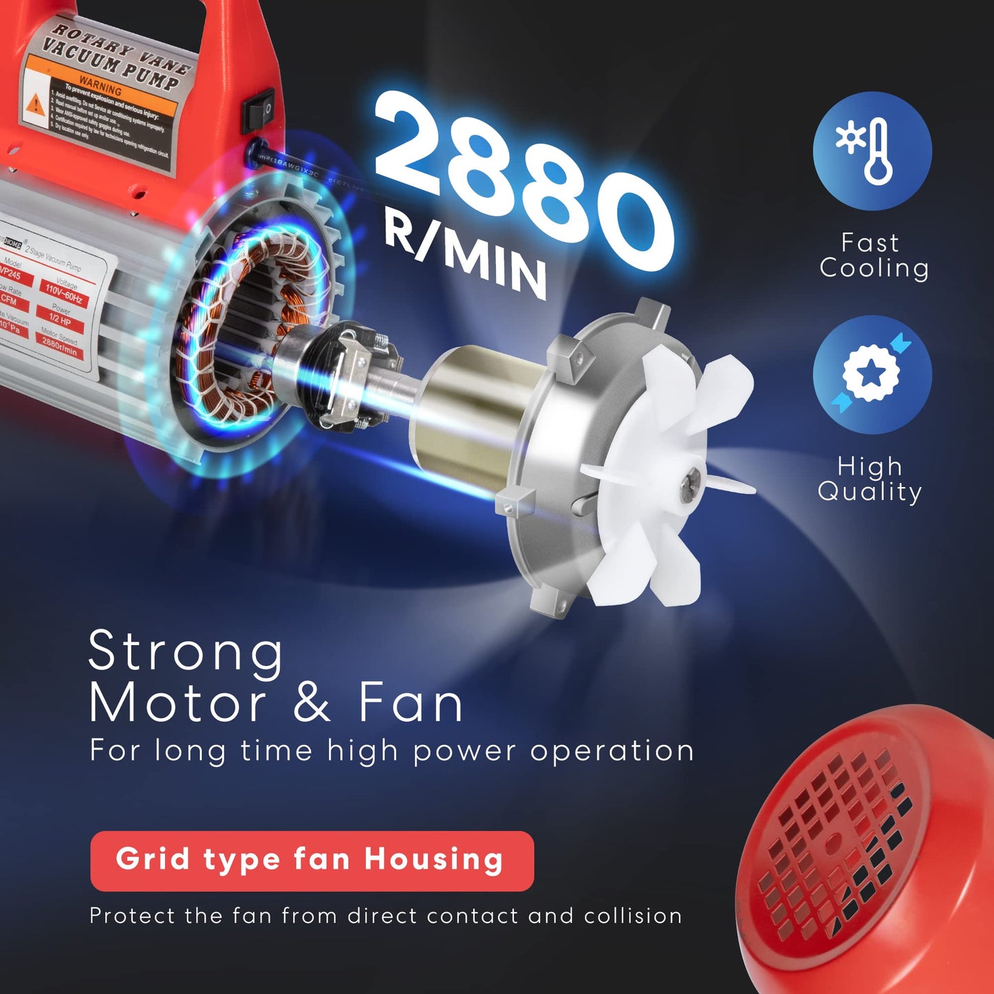 VIVOHOME 110V 1/2 HP 5 CFM Dual Stage Rotary Vane HVAC Air Vacuum Pump with VIVOHOME 110-120V AC 60Hz 3/4HP Single Cylinder Portable Refrigerant Recovery Machine