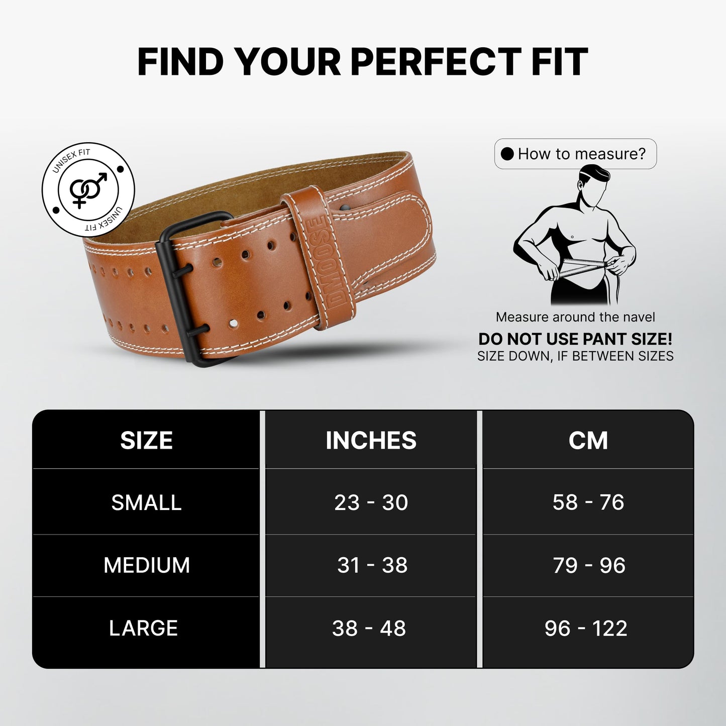 DMoose Deadlift Belt Genuine Leather for Men and Women, 4 Inch Wide, Adjustable Buckle, 5MM Thick for Weightlifting, Workout, Gym, Squat, Deadlift, Great Lower Back Support (Brown L)