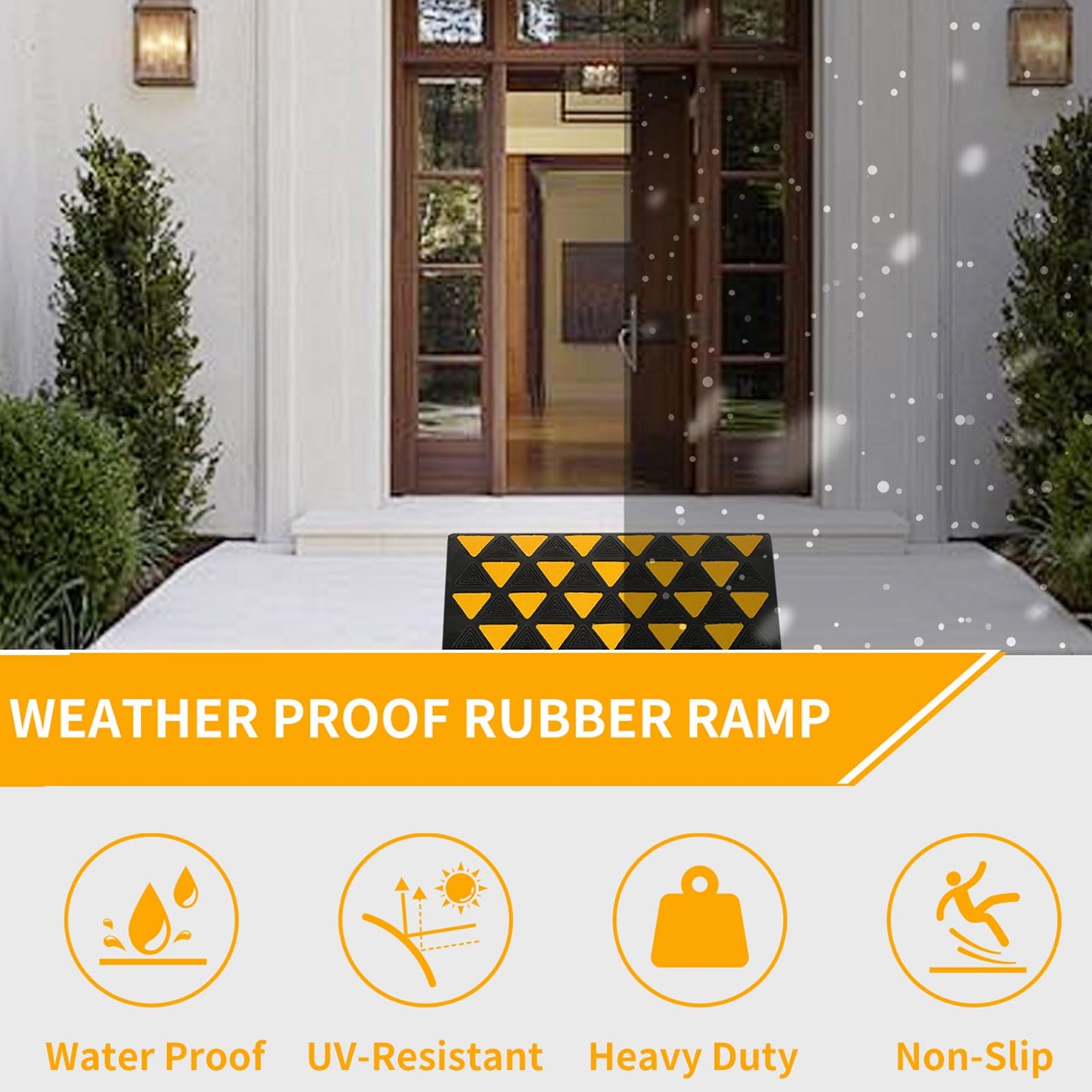 BESEA Rubber Curb Ramp 6" inch High 23.6" Length (Heavy Duty Ramp, 1PCS), for Driveway Curb Ramp Car Motorcycle Loading Dock Truck Pickup Truck Threshold Ramp(6 inch Height, Capacity 60000lbs)-1pack