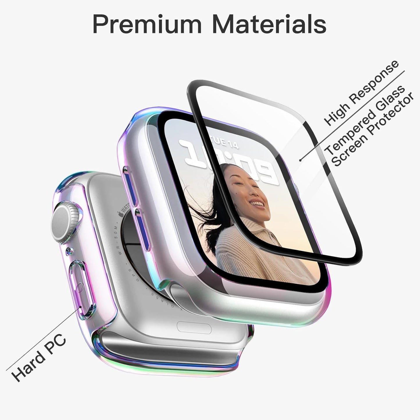 11/10 46mm, 2 Pack JETech Plated Case with Screen Protector for Apple Watch Series Metallic Luster Design, Overall