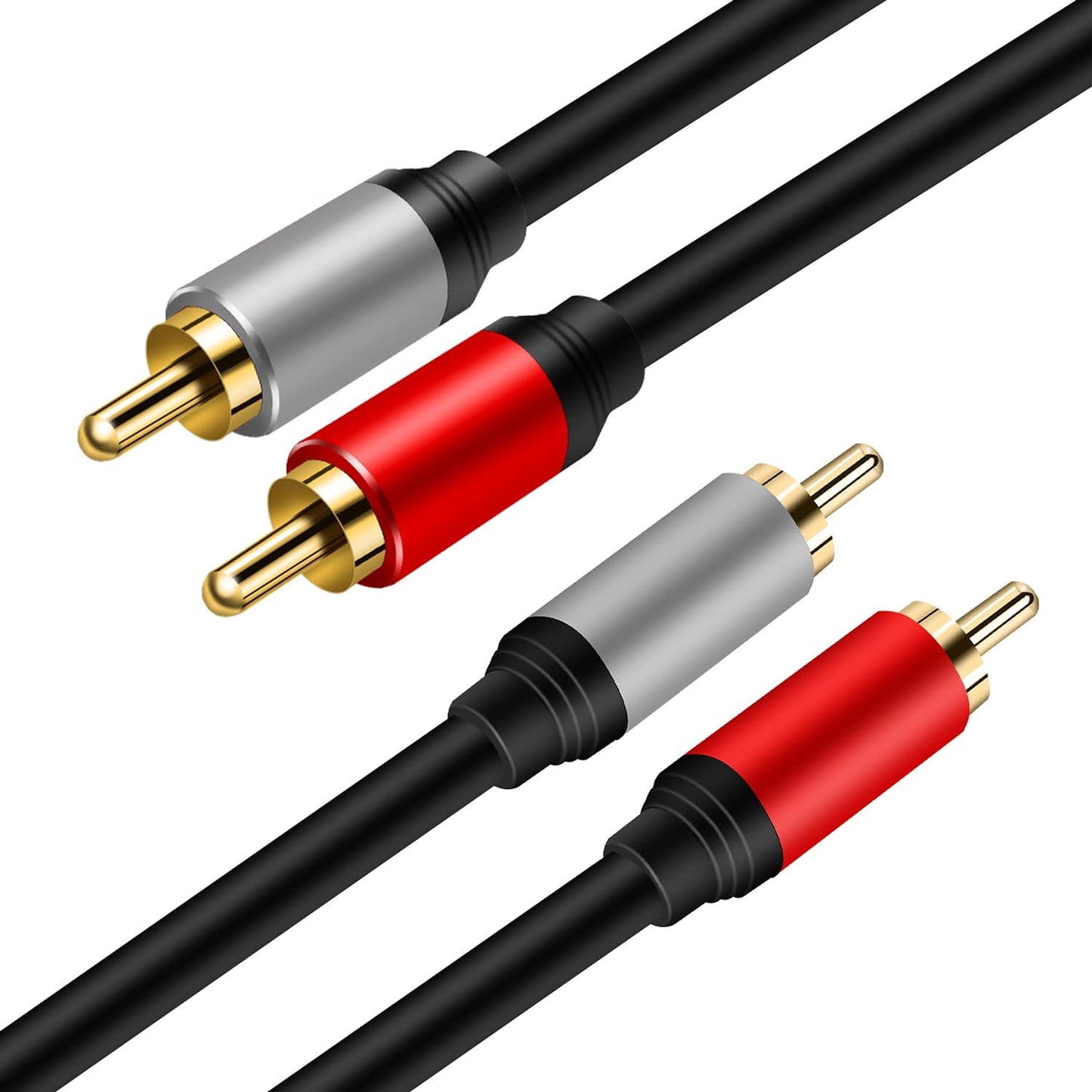 2RCA 2RCA 25Ft, 2 2 (25Ft/8M) Tan QY to Cable Gold-Plated RCA Male to RCA Male Stereo Audio Cable for Home Theater
