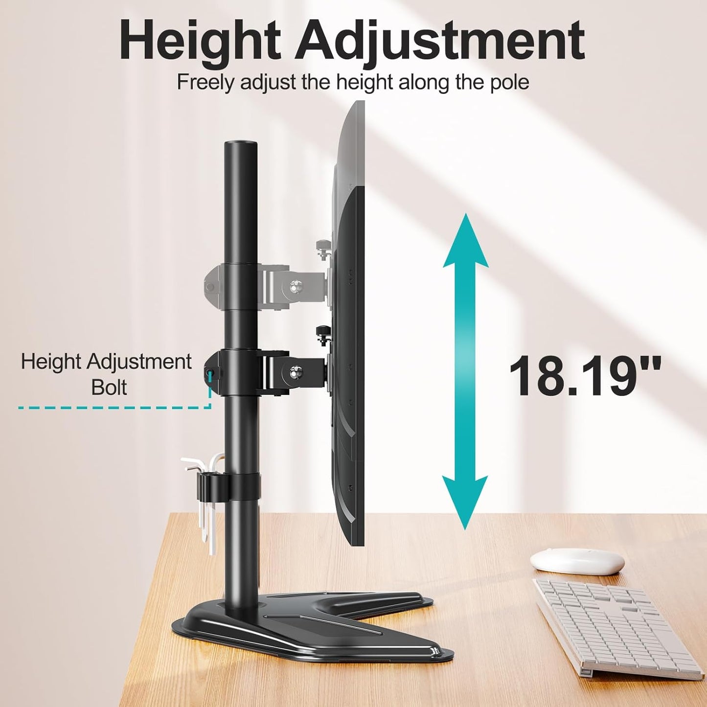 MOUNT PRO 13-32 inch/17.6 lbs 75x75 100x100 Single Monitor Stands Fits Screen, Free-Standing Computer Monitor Mount