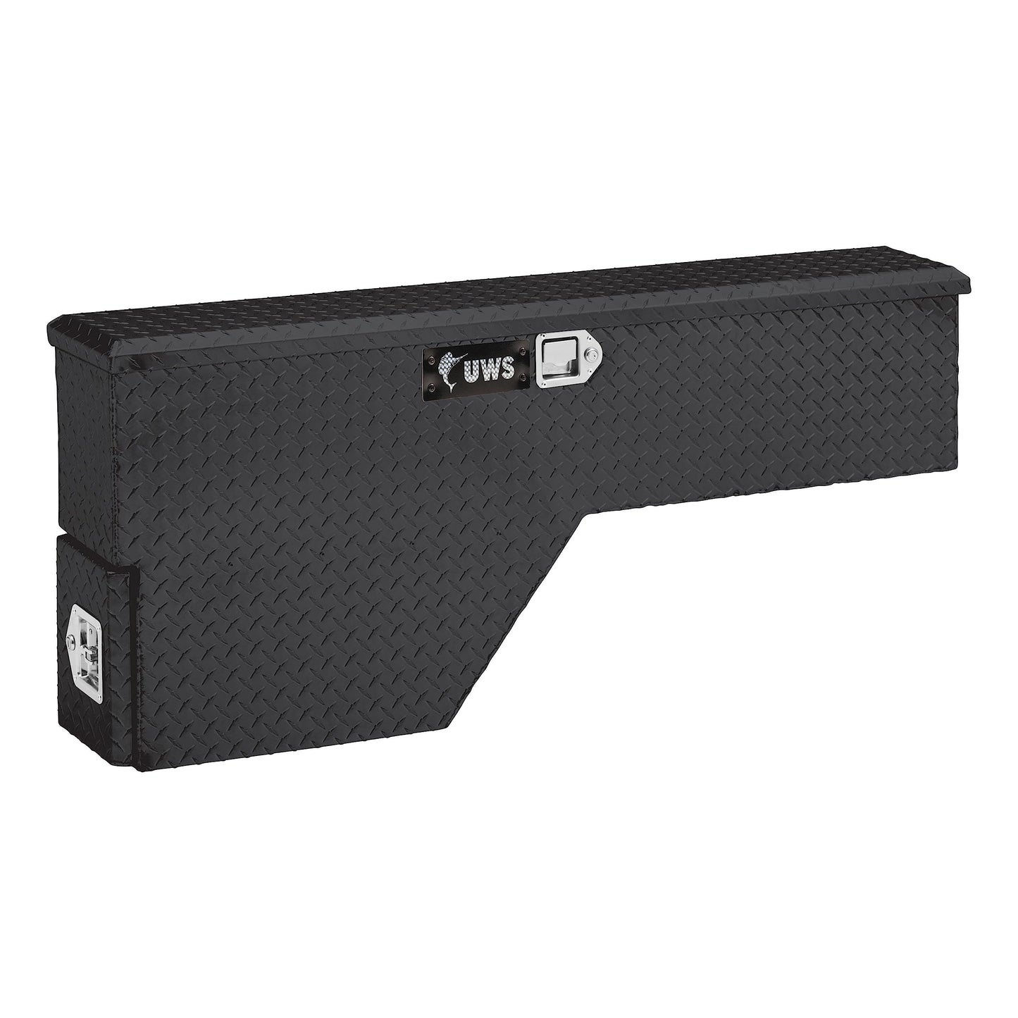 UWS EC30032 48-Inch Passenger-Side Gloss Black Heavy-Wall Aluminum Truck Fender Wheel Well Tool Box, RigidCore Lid
