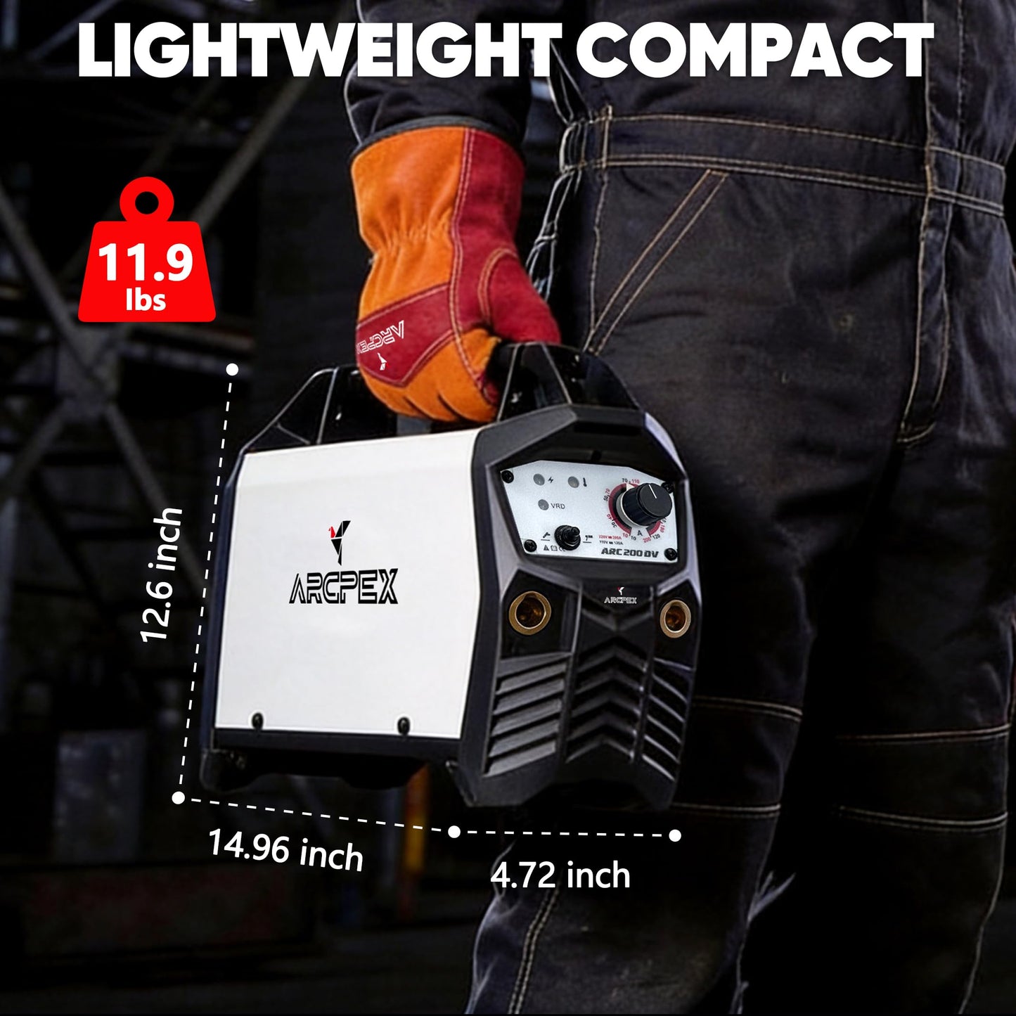 ARCPEX 200A Stick Welder 110V/220V, Mini Arc Welding Machine with 100% Pure Copper 10FT Cables, 2-in-1 Portable MMA/Lift TIG Welder for Farm Gate Repair, Truck Rack DIY, and Fence Fix