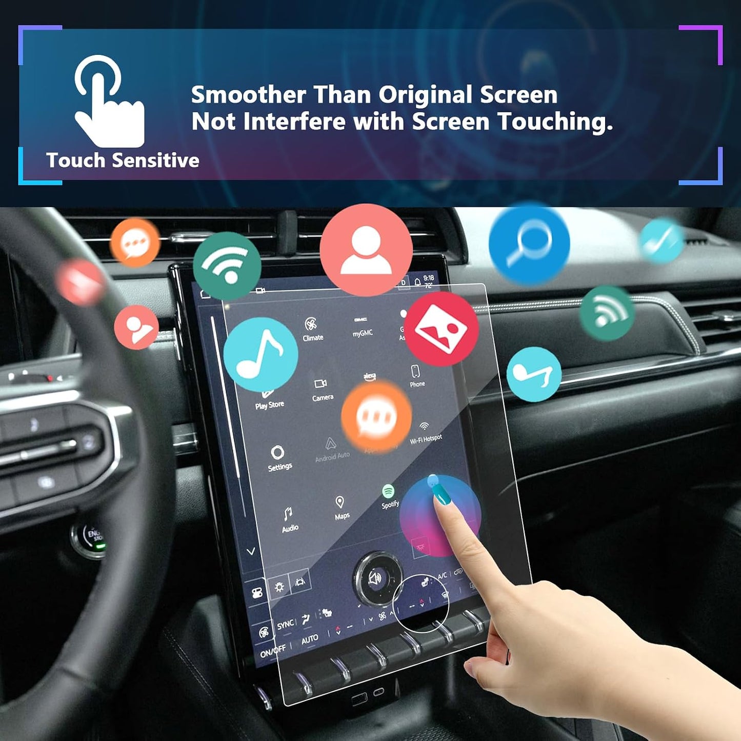 2025 2025 15 Inch[Tempered SXCY for GMC Terrain Accessories Terrain Navigation Infotainment Touch Display Screen