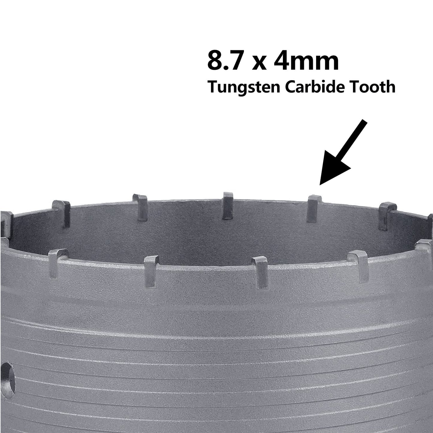 GUICGOC 6 inch / 152mm Concrete Hole Saw with 220mm SDS Plus Shank Connecting Rod,Tungsten Carbide Teeth Cement Hole Saw for Cement Brick Concrete Stone Wall (6 inch (152mm))